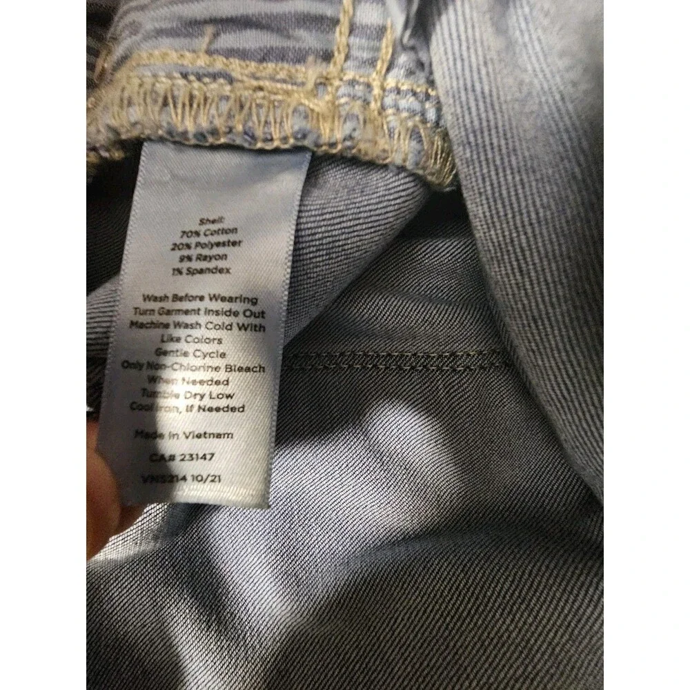 Talbots Crop Jeggings Size 12 Blue Stretch Denim High Rise Skinny Ankle EUC - Picture 6 of 7